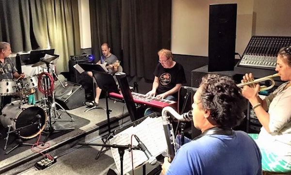 August 2015: Jason Miles (keyboard) and Ingrid Jensen (trumpet) rehearsing at Euphoria Studios for their album, “Kind of New.” Photo courtesy of David Sokol.