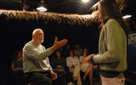 T. Schreiber Studio for Film & Theatre founder Terry Schreiber, seen here teaching an acting class. A March 27 gala celebrates Schreiber’s 80th year and benefits the Studio. Photo by Gilli Getz.